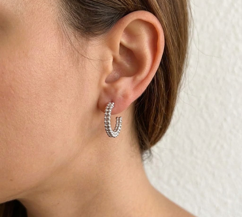 Orecchini - 18 carati Oro bianco - Made in Italy - HandMade
