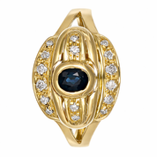 Anello - 18 carati Oro giallo - 0.58ct. tw. Zaffiro - Diamante