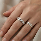 Anello - 18 carati Oro bianco - 0.90ct. tw. Diamante (Naturale) - Made in Italy - Handmade