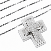 Collana con ciondolo - 18 carati Oro bianco - 0.32ct. tw. Diamante (Naturale) - Made in Italy - Handmade