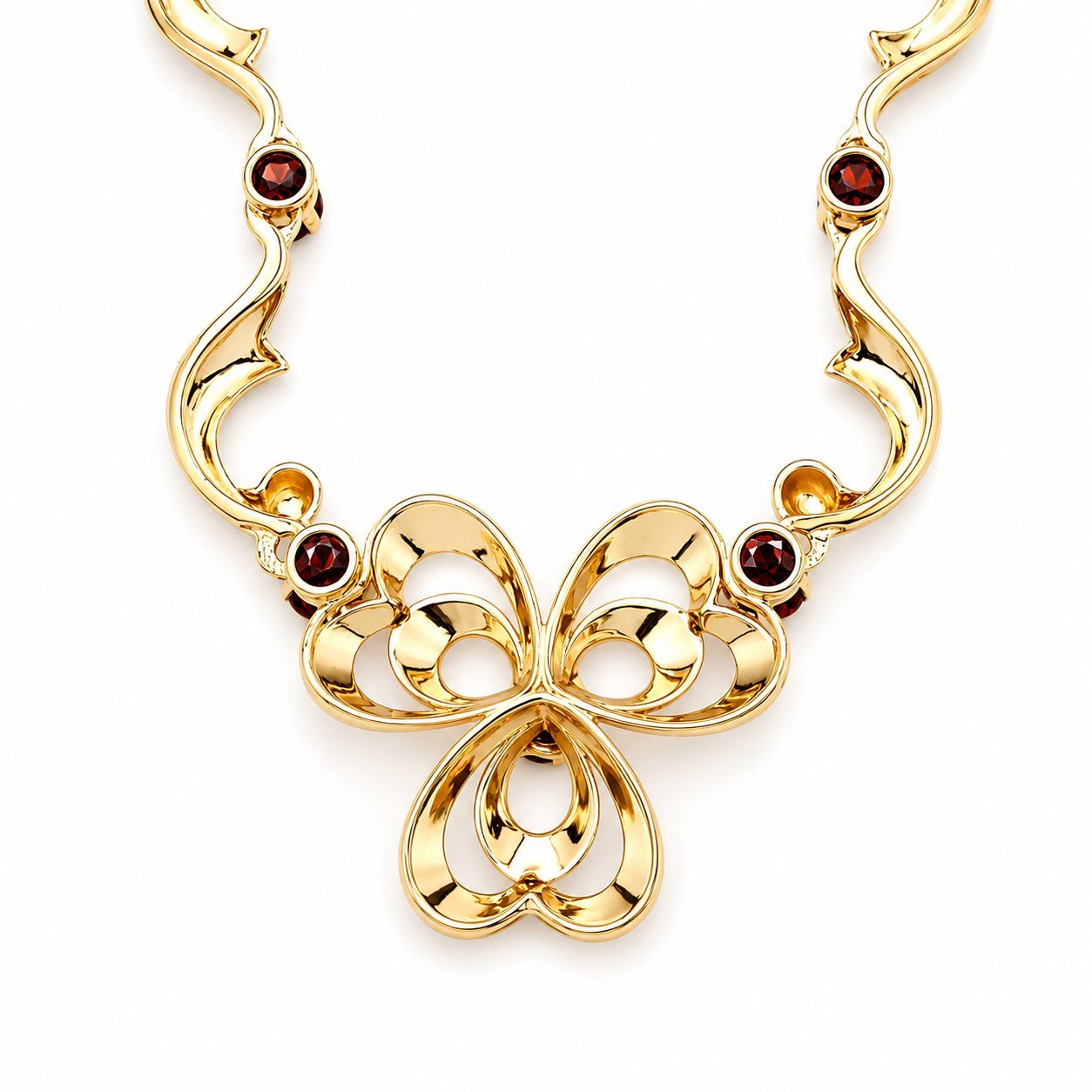 Collana - 18 carati Oro giallo - 1.65ct. tw. Granato - Made in Italy - Handmade