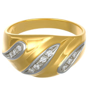 Anello - 18 carati Oro bianco, Oro giallo - 0.10ct. tw. Diamante (Naturale)