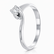 Anello - 18 carati Oro bianco - 0.17ct. tw. Diamante (Naturale)
