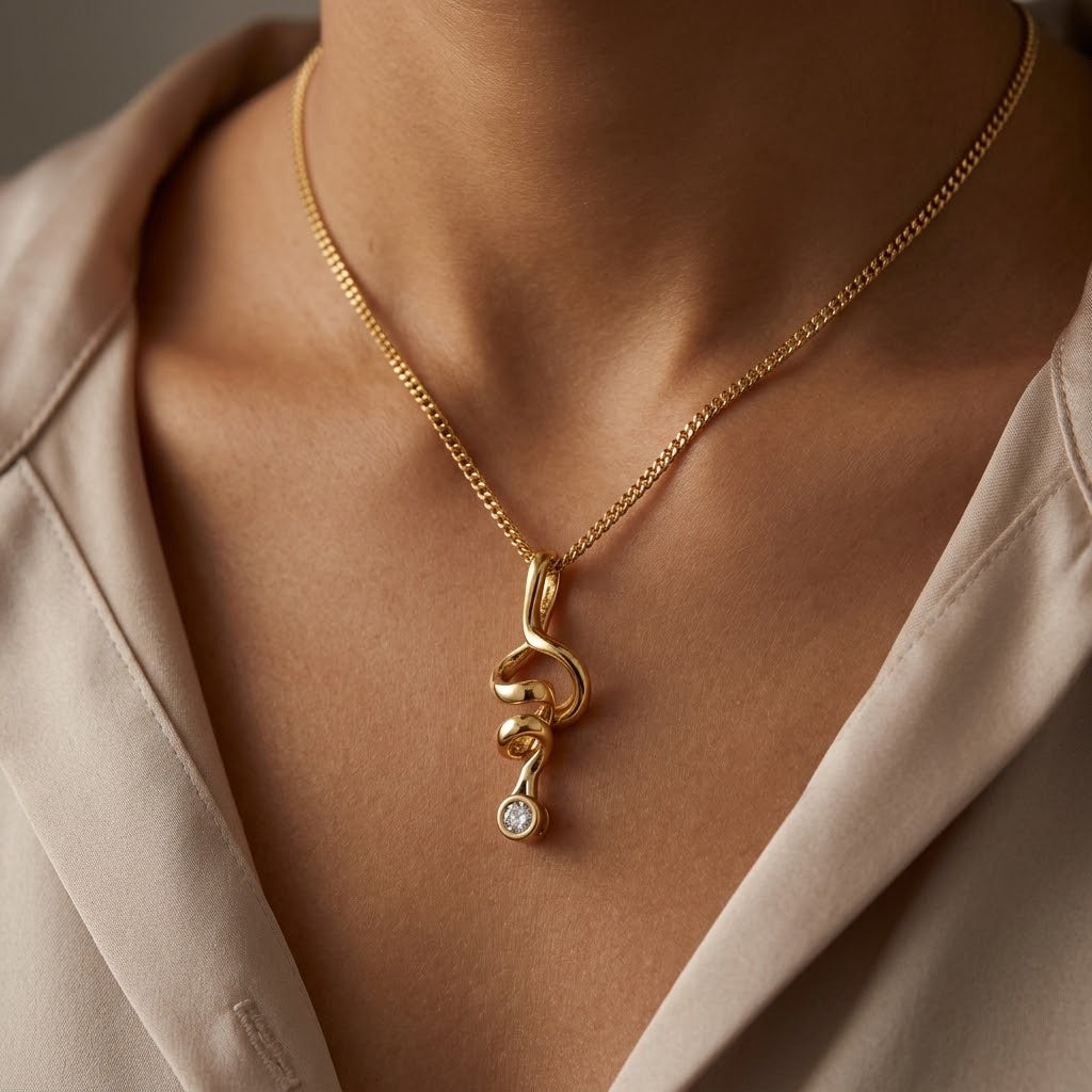 Collana con ciondolo - 18 carati Oro giallo - 0.06ct. tw. Diamante (Naturale) - Made in Italy - Handmade