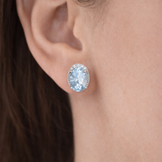 Orecchini - 18 carati Oro bianco - 1.50ct. tw. Acquamarina - Diamante