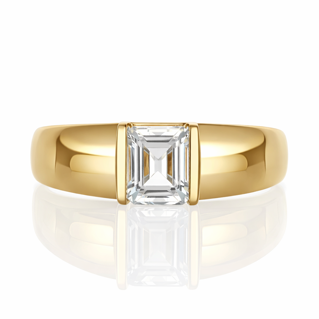 Anello - 18 carati Oro giallo - 1.33ct. tw. Acquamarina