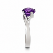 Anello - 18 carati Oro bianco - 2.00ct. tw. Ametista - Made in Italy - Handmade