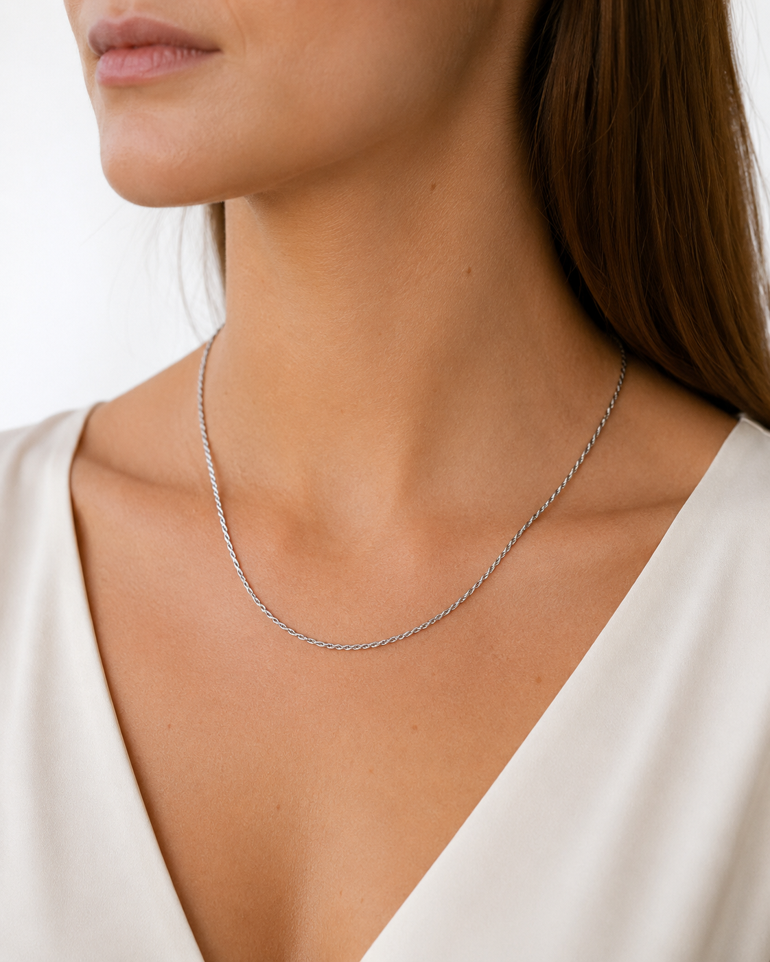 Collana - 18 carati Oro bianco - Made In Italy - Hand Made