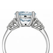 Anello - 18 carati Oro bianco Acquamarina - Diamante