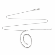 Collana con ciondolo - 18 carati Oro bianco - 0.05ct. tw. Diamante (Naturale)