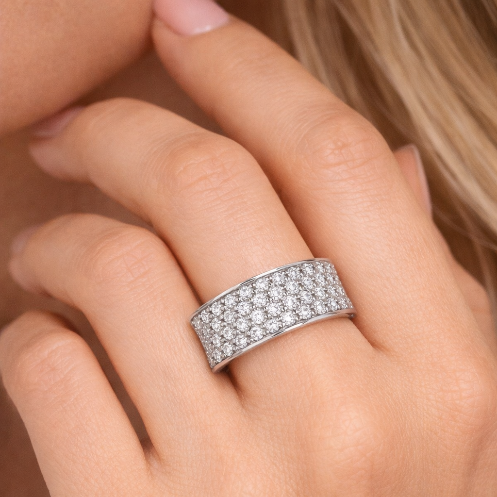Anello - 18 carati Oro bianco - 0.90ct. tw. Diamante (Naturale)