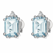Orecchini - 18 carati Oro bianco - 1.64ct. tw. Acquamarina - Diamante