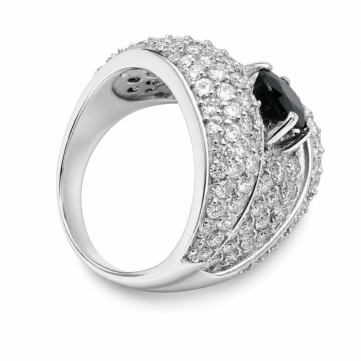 Anello - 18 carati Oro bianco - 4.30ct. tw. Zaffiro - Diamante - Made in Italy - Handmade