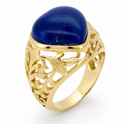 Anello - 18 carati Oro giallo - 8.00ct. tw. Lapislazzuli - Made in Italy - Handmade