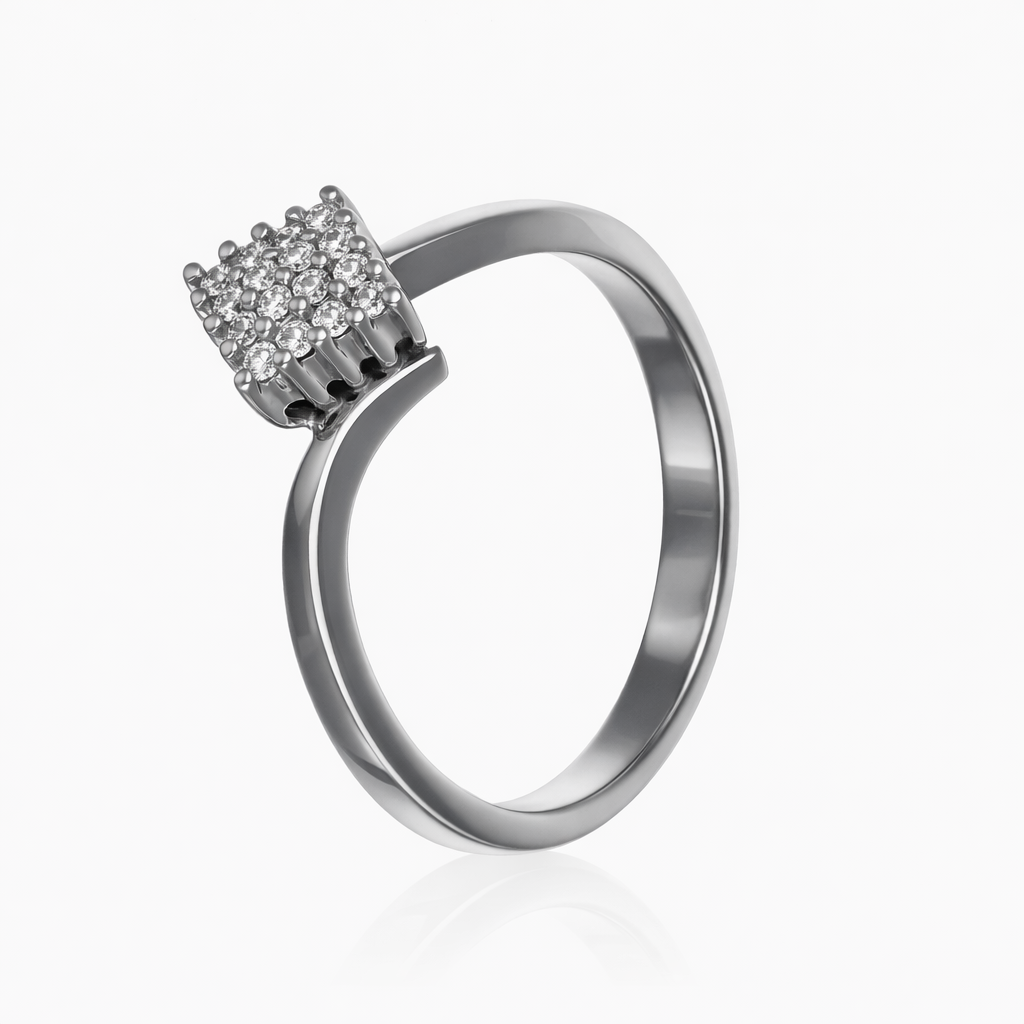 Anello - 18 carati Oro bianco - 0.24ct. tw. Diamante (Naturale)