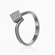 Anello - 18 carati Oro bianco - 0.24ct. tw. Diamante (Naturale)