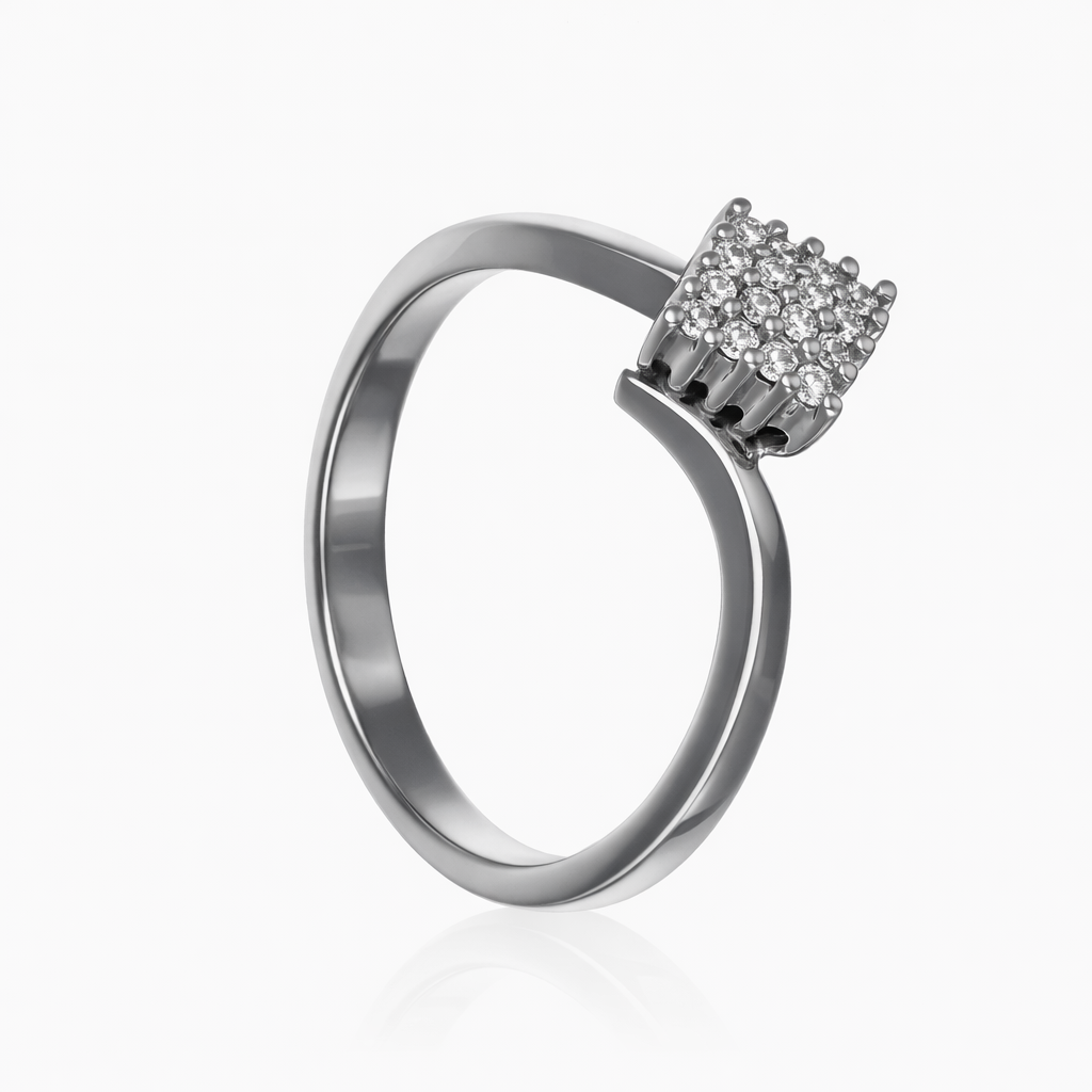 Anello - 18 carati Oro bianco - 0.24ct. tw. Diamante (Naturale)