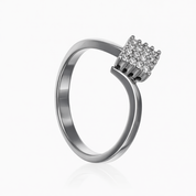 Anello - 18 carati Oro bianco - 0.24ct. tw. Diamante (Naturale)