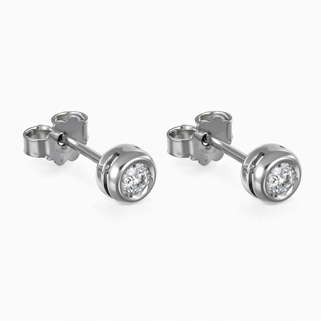 Orecchini - 18 carati Oro bianco - 0.14ct. tw. Diamante (Naturale)