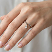 Anello - 18 carati Oro bianco - 0.10ct. tw. Diamante (Naturale)