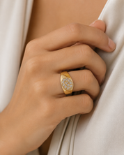 Anello - 18 carati Oro giallo - 0.26ct. tw. Diamante (Naturale) - Made in Italy - Handmade