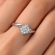 Anello - 18 carati Oro bianco - 0.24ct. tw. Diamante (Naturale)