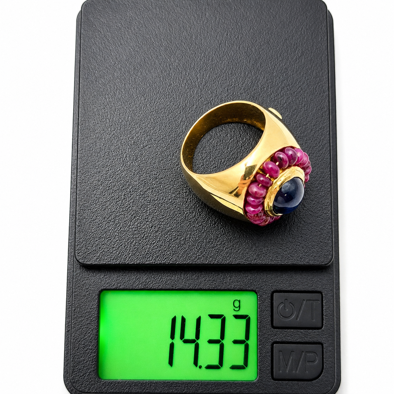 Anello - 18 carati Oro giallo - 4.20ct. tw. Zaffiro - Rubino - Made in Italy