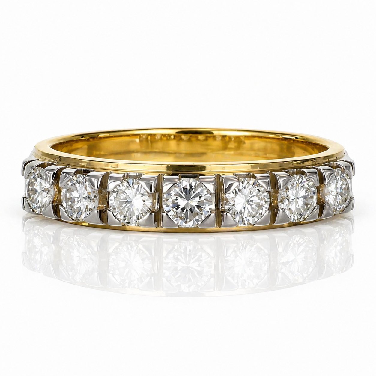 Anello - 18 carati Oro giallo, Oro bianco - 0.63ct. tw. Diamante (Naturale) - Made in Italy
