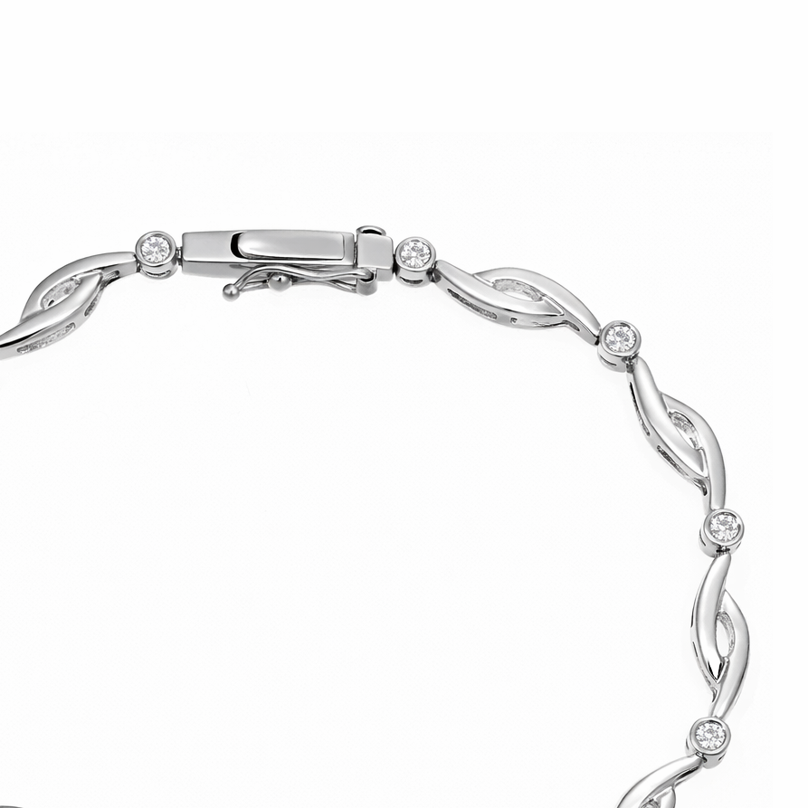 Bracciale in Oro Bianco 18 carati - zirconi