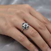 Anello - 18 carati Oro bianco - 0.70ct. tw. Zaffiro - Made in Italy - Handmade