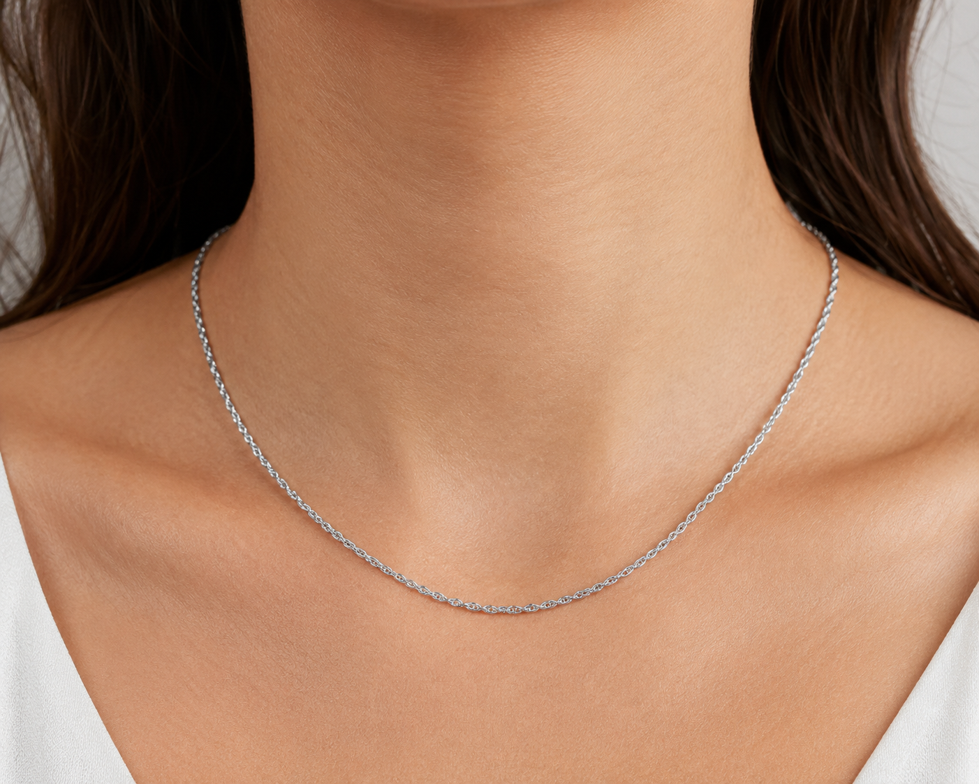 Collana - 18 carati Oro Bianco - Made in Italy - Handmade