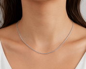 Collana - 18 carati Oro Bianco - Made in Italy - Handmade