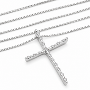 Collana con ciondolo - 18 carati Oro bianco - 0.15ct. tw. Diamante (Naturale) - Made in Italy - Handmade