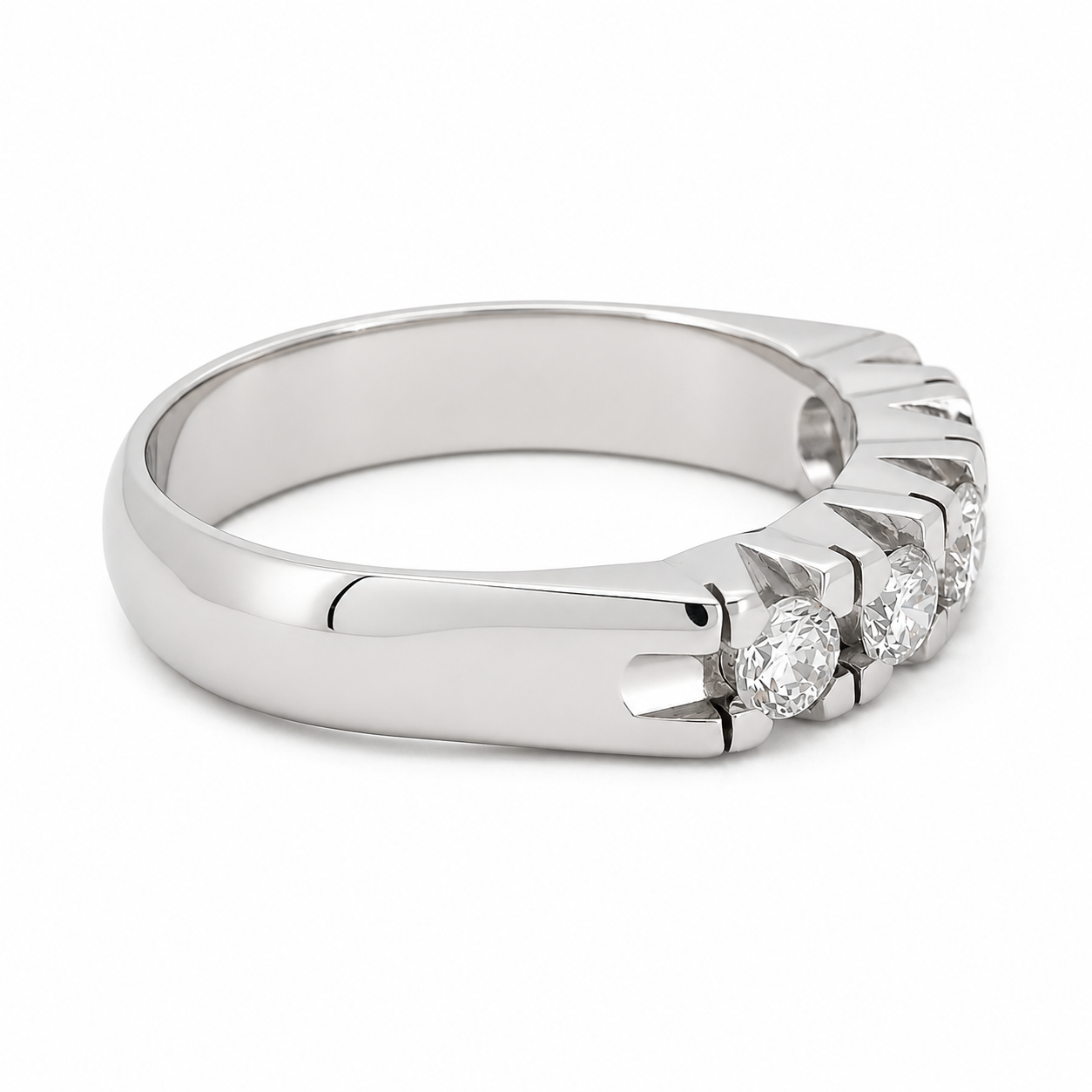 Anello - 18 carati Oro bianco - 0.55ct. tw. Diamante (Naturale) - Made in Italy - HandMade