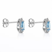Orecchini - 18 carati Oro bianco - 1.17ct. tw. Acquamarina - Diamante