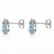 Orecchini - 18 carati Oro bianco - 1.17ct. tw. Acquamarina - Diamante
