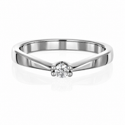 Anello - 18 carati Oro bianco - 0.10ct. tw. Diamante (Naturale)