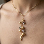 Collana con ciondolo - 18 carati Oro giallo, Oro bianco - Made in Italy - Handmade