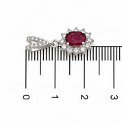 Ciondolo - 14 carati Oro bianco - 1.41ct. tw. Rubino - Diamante - Handmade - Made in Italy