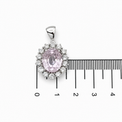 Ciondolo - 18 carati Oro bianco- 8.30ct. tw. Quarzo - Diamante - Made in Italy - Handmade