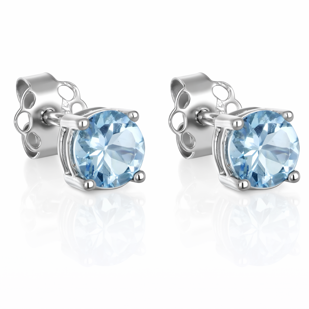 Orecchini - 18 carati Oro bianco - 0.54ct. tw. Acquamarina