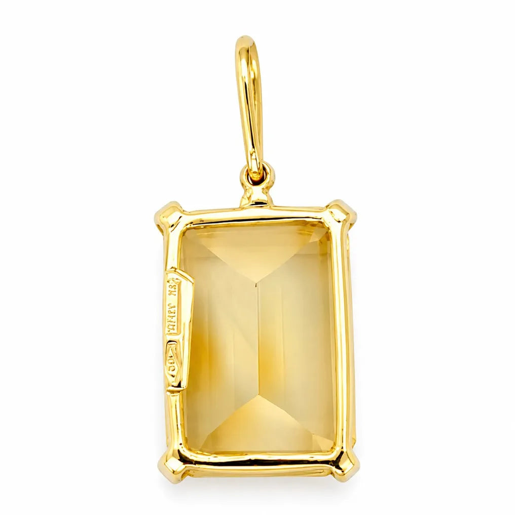 Ciondolo - 18 carati Oro giallo - 5.00ct. tw. Quarzo - Made in Italy - Handmade
