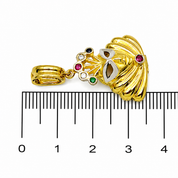 Ciondolo - 18 carati Oro giallo, Oro bianco, Rubino - Zaffiro - Smeraldo - Diamanti - 0.18ct. tw. - Made in Italy - Handmade