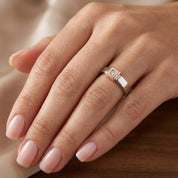 Anello - 18 carati Oro bianco, Oro rosa - 0.04ct. tw. Diamante (Naturale) - Made in Italy - Handmade