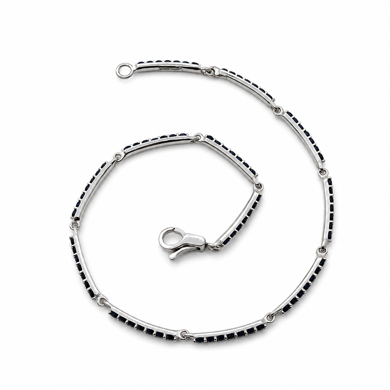 Bracciale - 18 carati Oro bianco - 1.26ct. tw. Zaffiro - Made in Italy