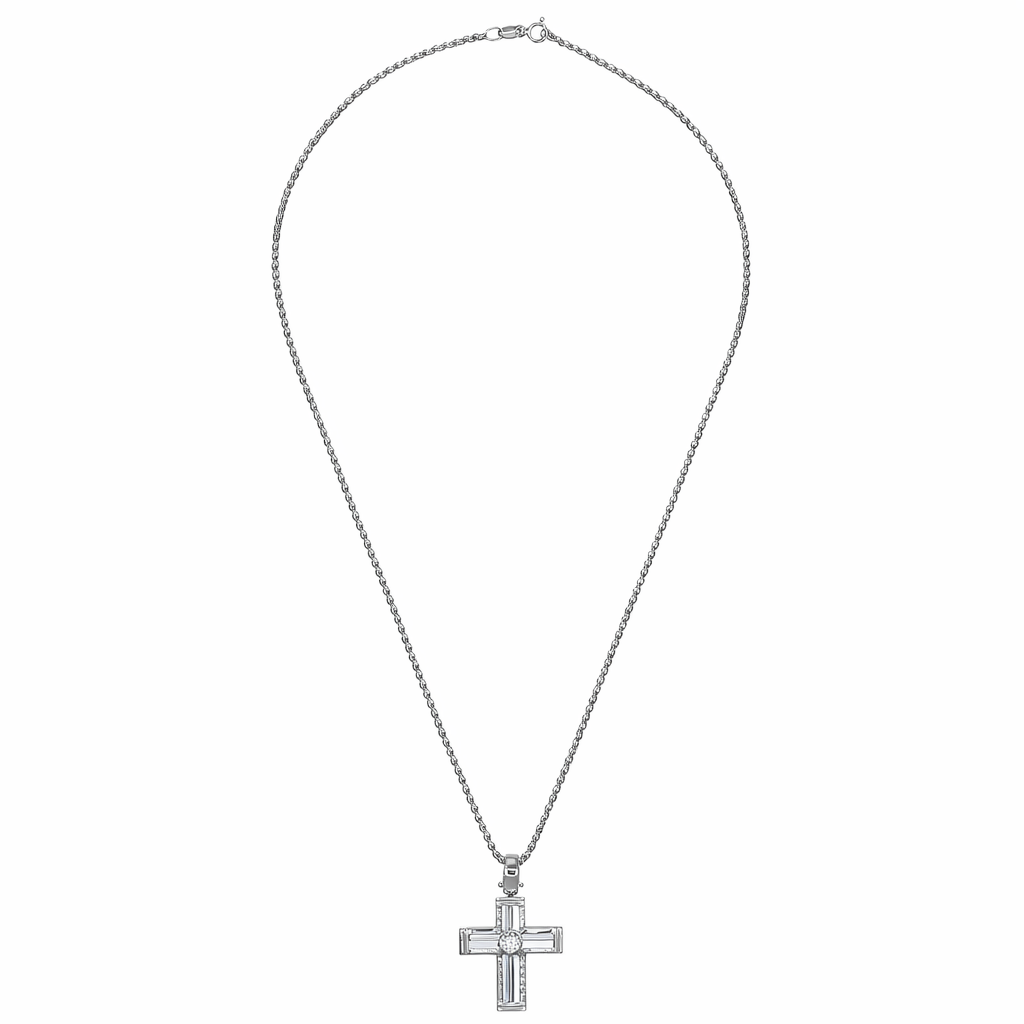 Collana con ciondolo - 18 carati Oro bianco - 0.125ct. tw. Diamante (Naturale)