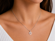 Collana con ciondolo - 18 carati Oro bianco - 0.45ct. tw. Diamante - Made in Italy - Handmade