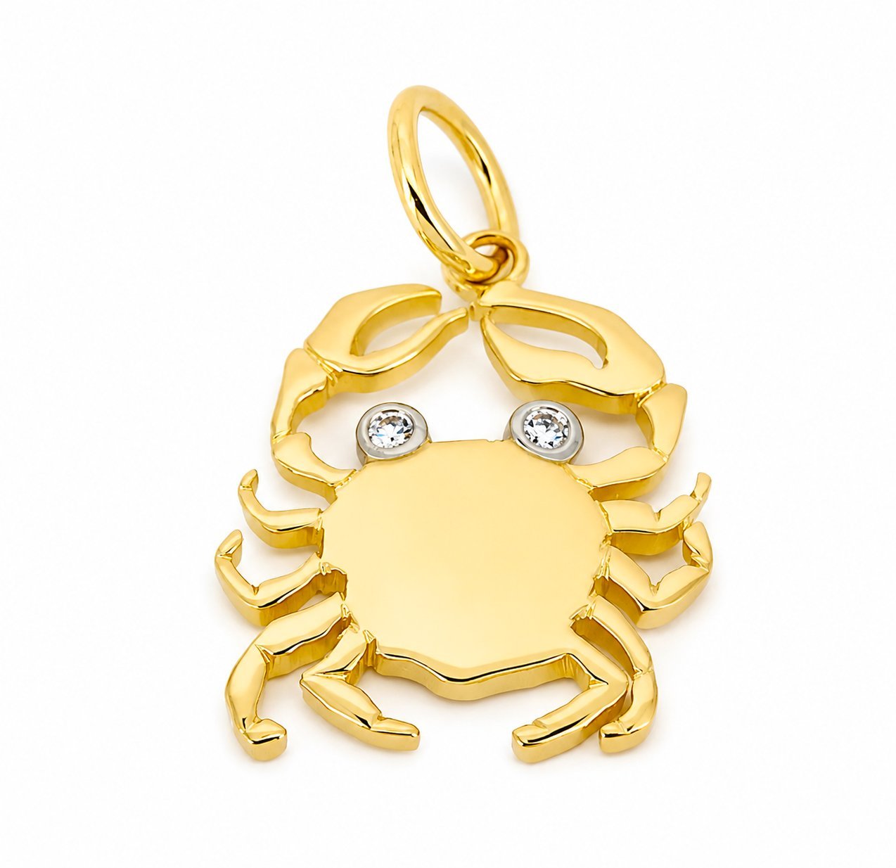 Ciondolo - 18 carati Oro bianco, Oro giallo - 0.02ct. tw. Diamante (Naturale) - Made in Italy - Handmade