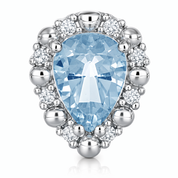 Orecchini - 18 carati Oro bianco - 1.05ct. tw. Diamante (Naturale) - Acquamarina