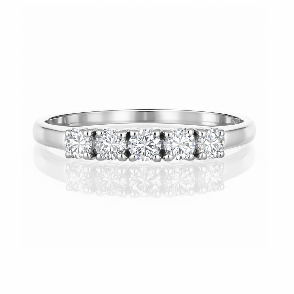 Anello - 18 carati Oro bianco - 0.2ct. tw. Diamante (Naturale)